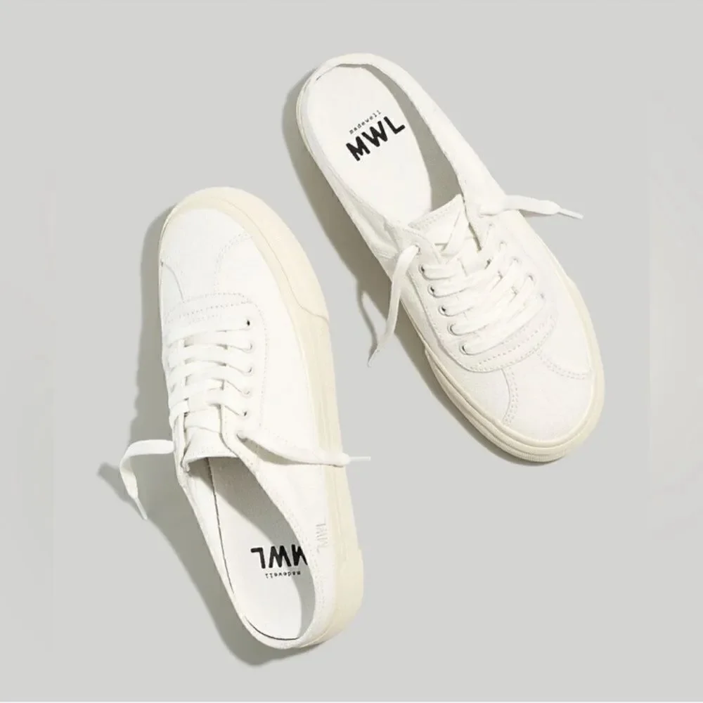 Madewell Sidewalk backless slide In white Sneakers size 6.5